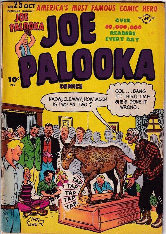 Joe Palooka Comics #25, Harvey Comics, October 1948, Black Cat text story, Ham Fisher, Bob Powell