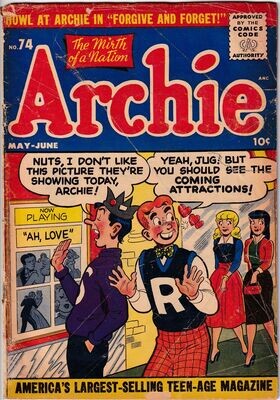 Archie Comics #74, Archie Comics, May-June 1955, 10¢ cover - Fair