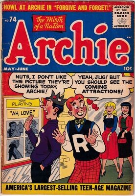 Archie Comics #74, Archie Comics, May-June 1955, 10¢ cover - Very Good
