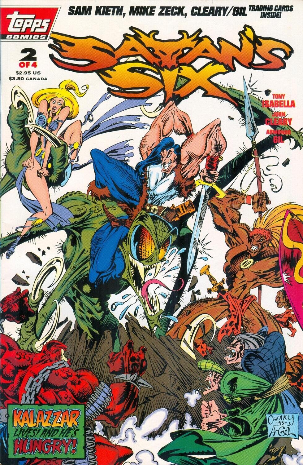 Satan&#39;s Six #2, May 1993, Topps Comics, John Cleary &amp; Armando Gil $2.95
