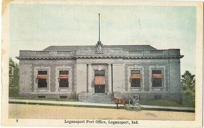 1909: #8 Logansport Post Office, Logansport, Indiana, postcard