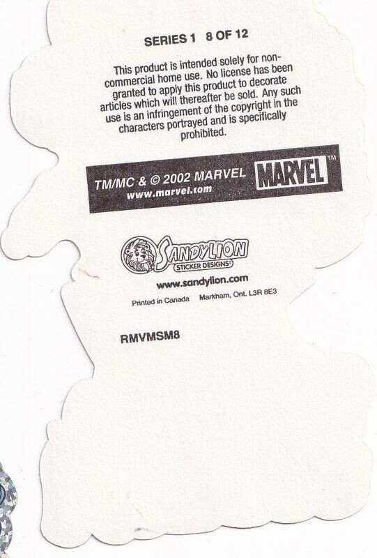 2002 Sandylion Spider-man vending machine set of 12 prismatic stickers.