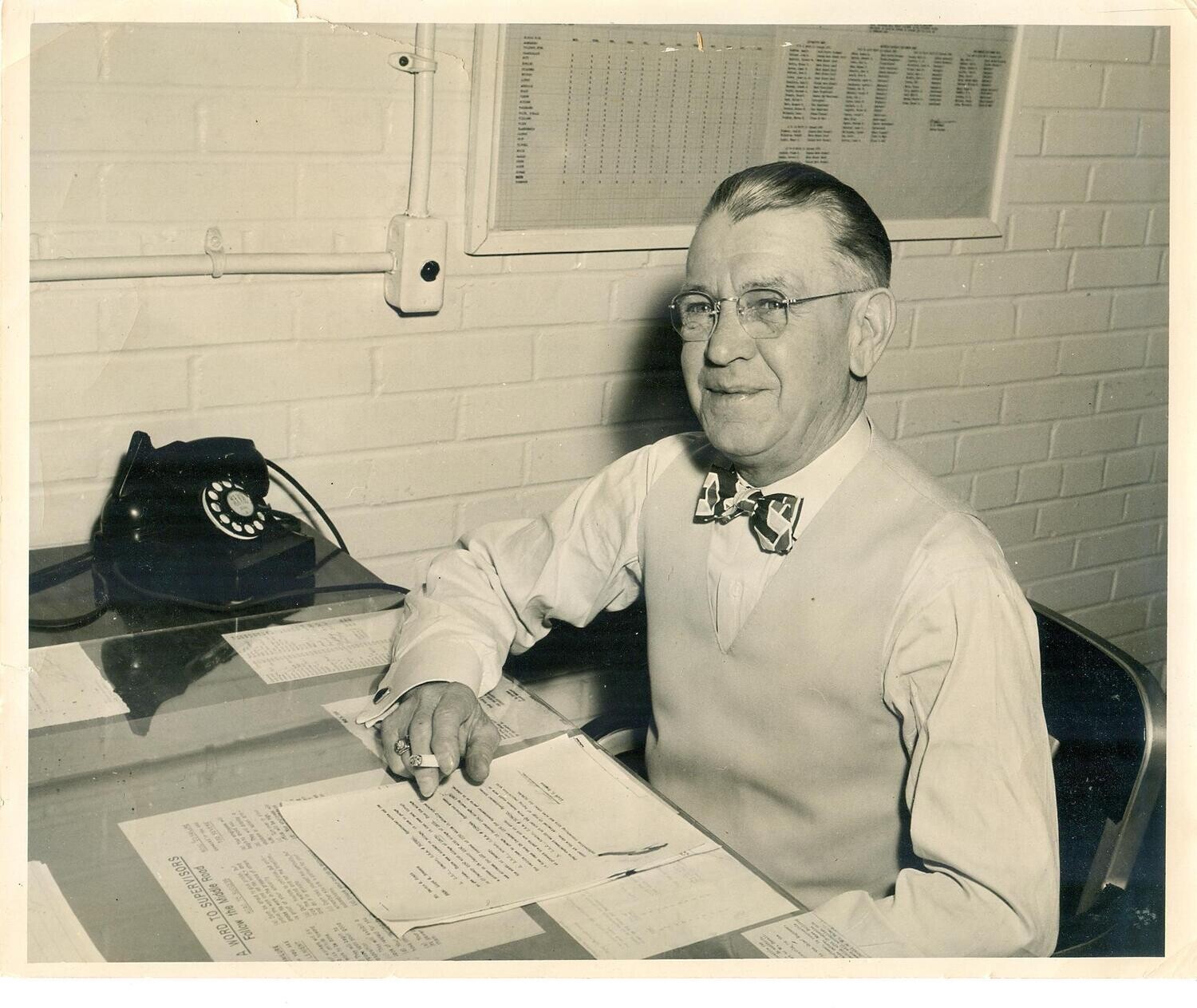 1950s Working man at desk - nice 8x10 black and white