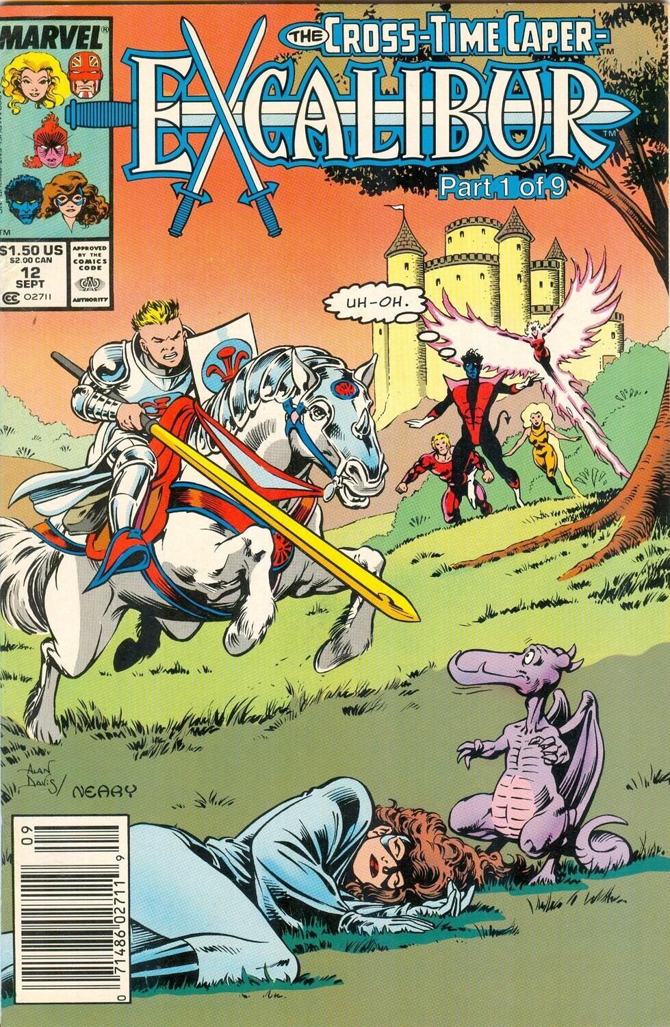 Excalibur #12 - Alan Davis $1.50 - September 1989 - Marvel Comics