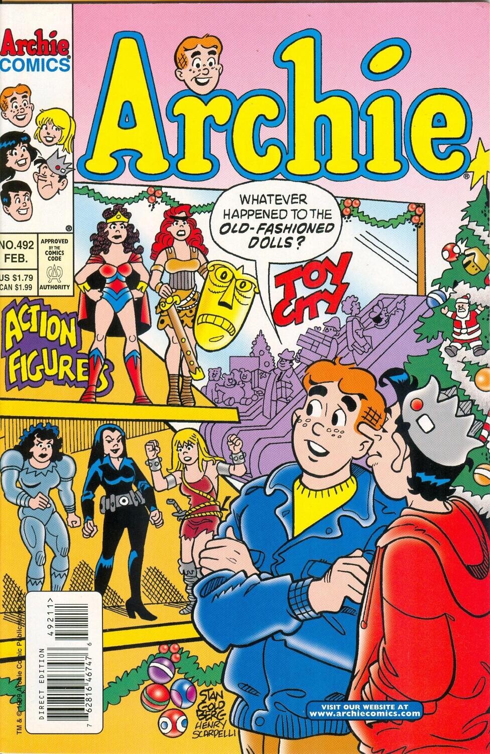Archie #492 - Archie Comics, February 2000 - Stan Goldberg cover, Action Figures