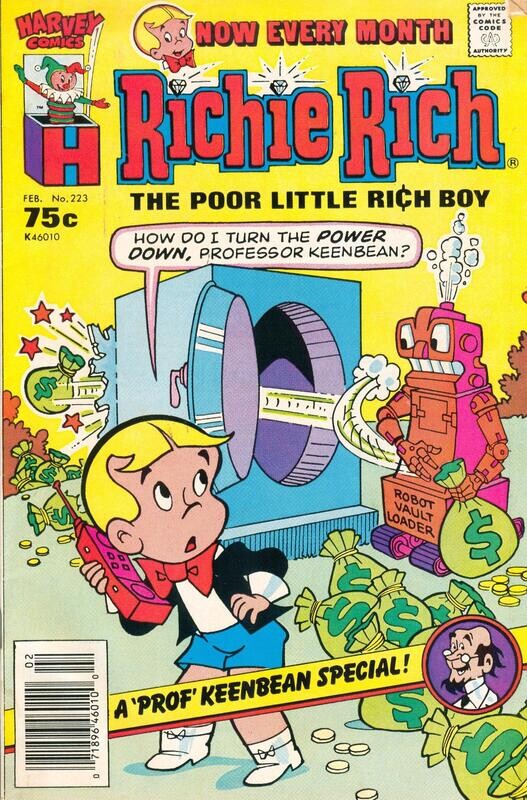 Richie Rich #223, Harvey Comics, February 1987 - 75¢ cover price