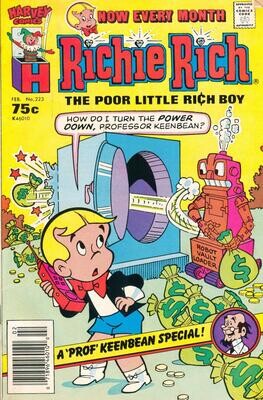 Richie Rich #223, Harvey Comics, February 1987 - 75¢ cover price