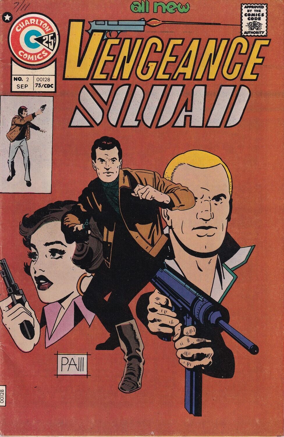 Vengeance Squad #2, Charlton Comics, September 1975, 25¢ Pete Morisi
