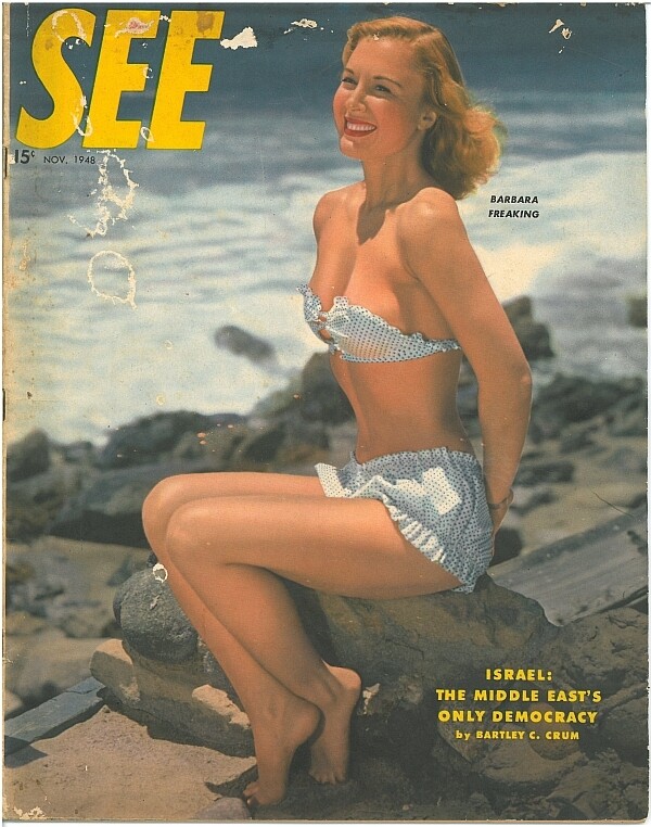 SEE - November 1948 - Barbara Freaking pin-up photo cover