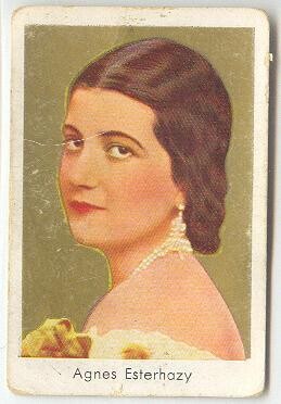 1934: Agnes Esterhazy, German starlet, cigarette card #156