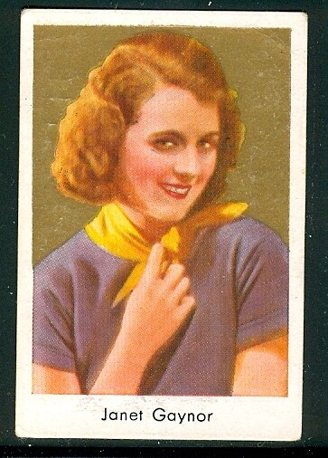 1934: Janet Gaynor, the first best actress, vintage Salem cigarette card #403