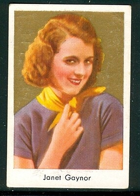 1934: Janet Gaynor, the first best actress, vintage Salem cigarette card #403