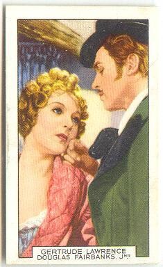 1935: Douglas Fairbanks Jr. &amp; Gertrude Lawrence - Gallaher Film Partners cigarette card #30