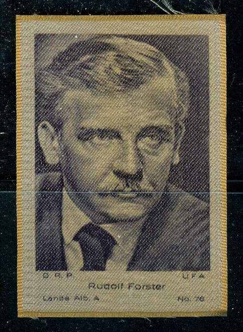1930s: Rudolf Forster - large silk cigarette premium #72