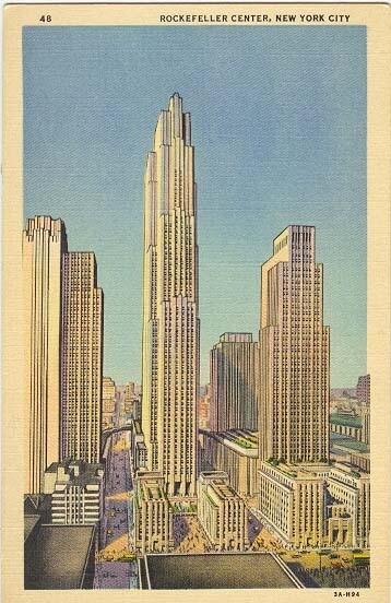 1933 Linen: #48 Rockefeller Center, New York City