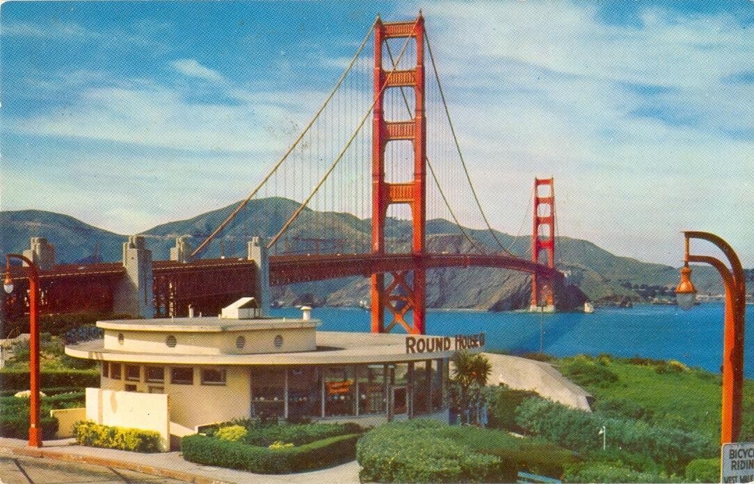 Round House Resturant on the Toll Plaza Golden Gate Bridge, San Francisco CHROME