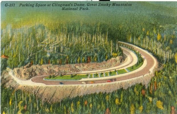 LINEN 1930s: Clingman&#39;s Dome, Great Smoky Mountains, Tennessee, postcard