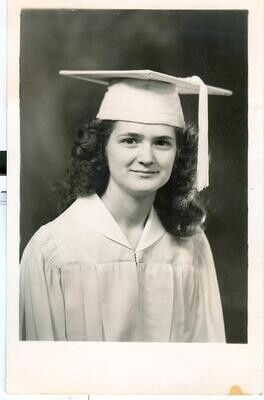 c. 1930 Real Photo Postcard - Cap and Gown Graduation Girl