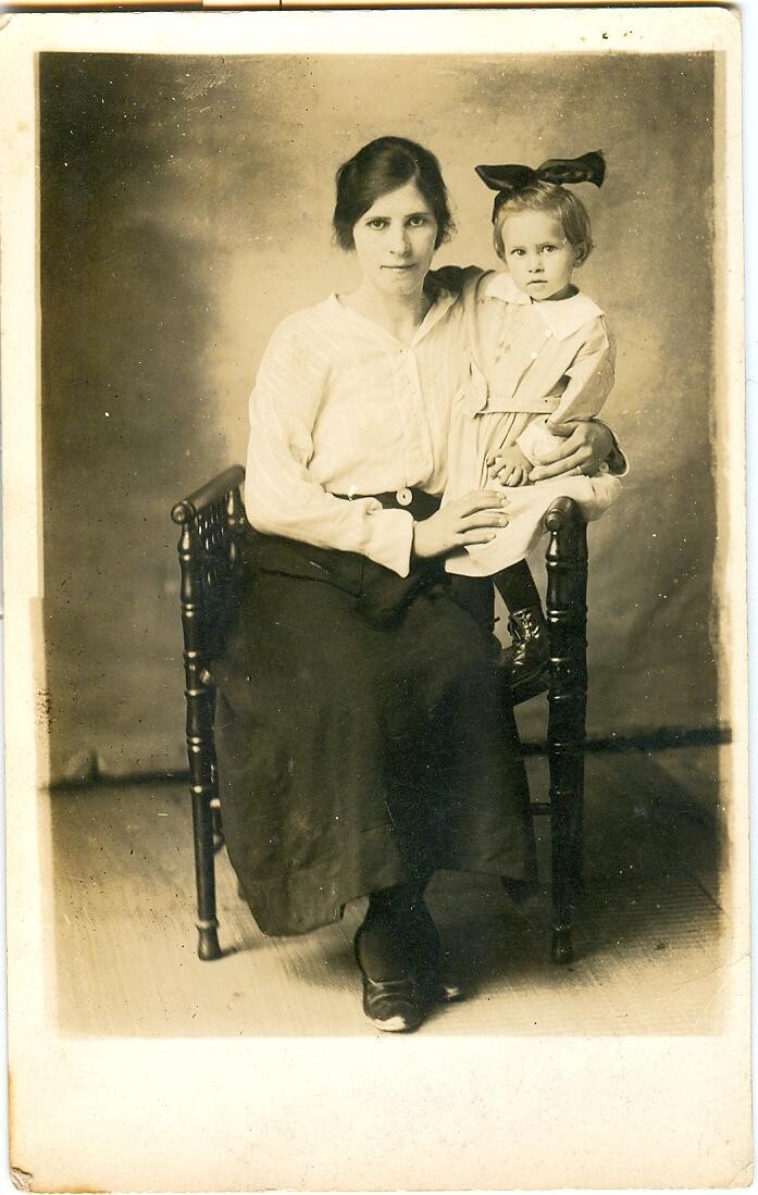 c. 1920 Real Photo Postcard - Mother and Child