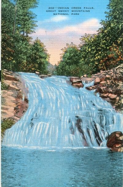 LINEN 1930s: Indian Creek Falls, Great Smoky Mountains