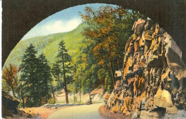 LINEN 1936: Looking out a Highway Tunnel, GSMNP