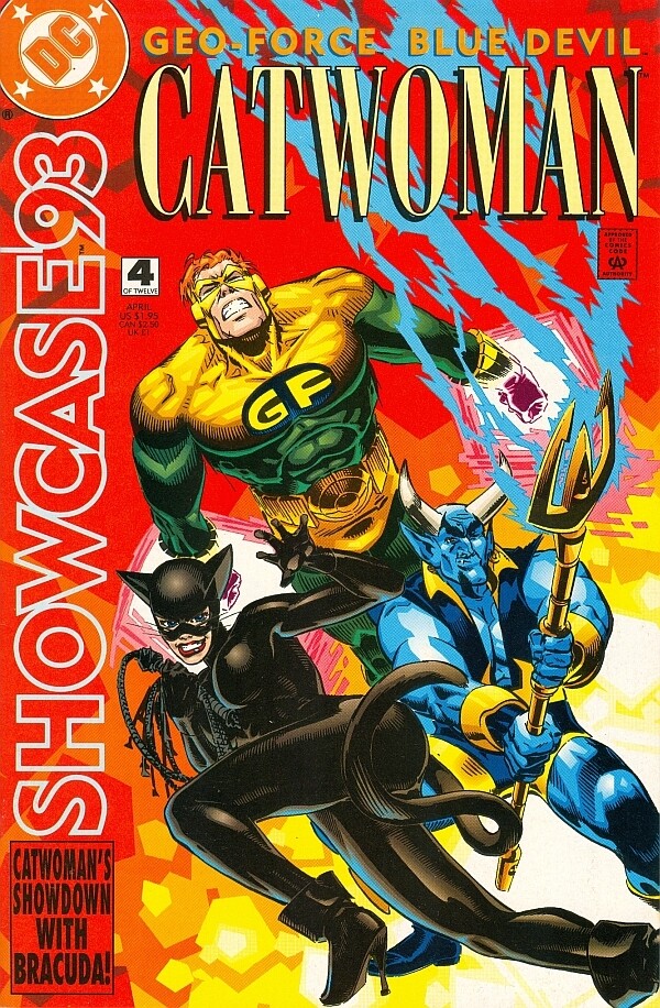 Showcase &#39;93 #4, Michael Golden cover April 1993 Catwoman, Blue Devil, Geo-Force