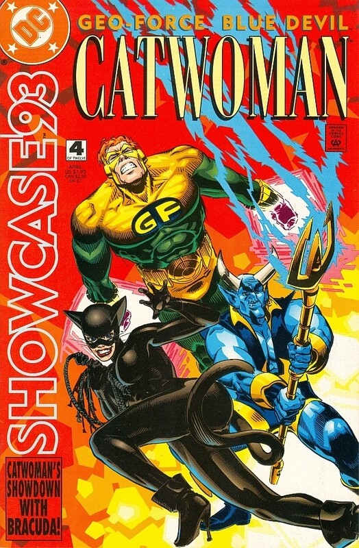 Showcase &#39;93 #4, Michael Golden cover April 1993 Catwoman, Blue Devil, Geo-Force