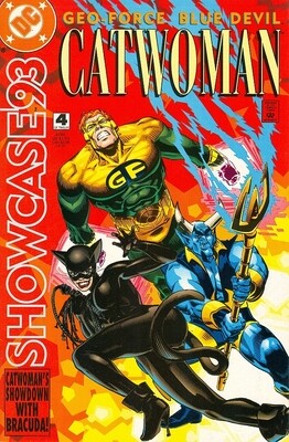 Showcase '93 #4, Michael Golden cover April 1993 Catwoman, Blue Devil, Geo-Force