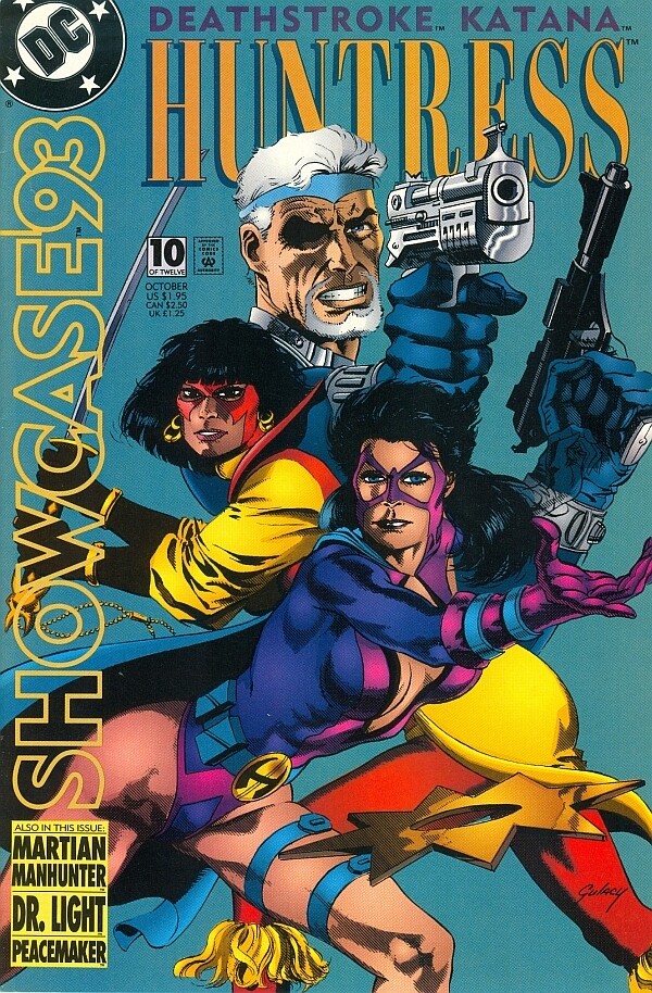 Showcase &#39;93 #10, Paul Gulacy cover, October 1993, Huntress, Deathstroke, Katana