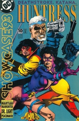 Showcase &#39;93 #10, Paul Gulacy cover, October 1993, Huntress, Deathstroke, Katana