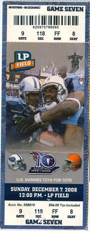 St. Louis Rams, Atlanta Falcons, Tennessee Titans - 8 used tickets from 2008-12