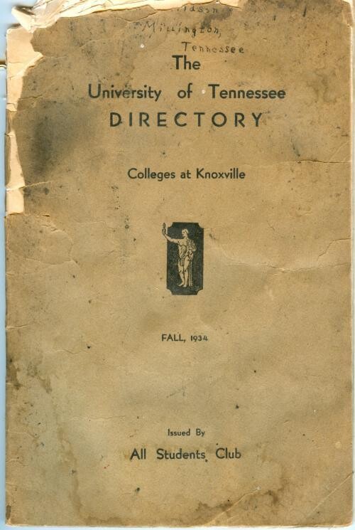 Fall 1934 - University of Tennessee Directory ORIGINAL