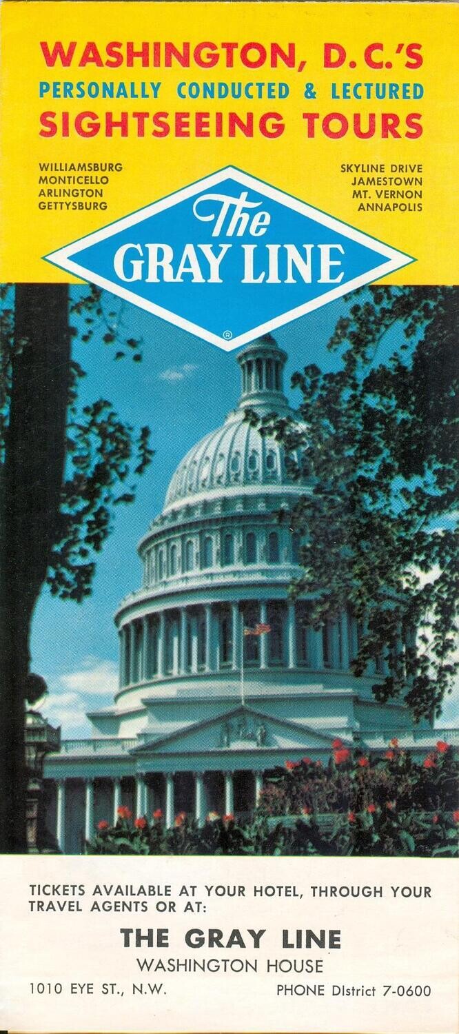 Gray Line Tours - Washington, D.C. Sightseeing Tours, 1964