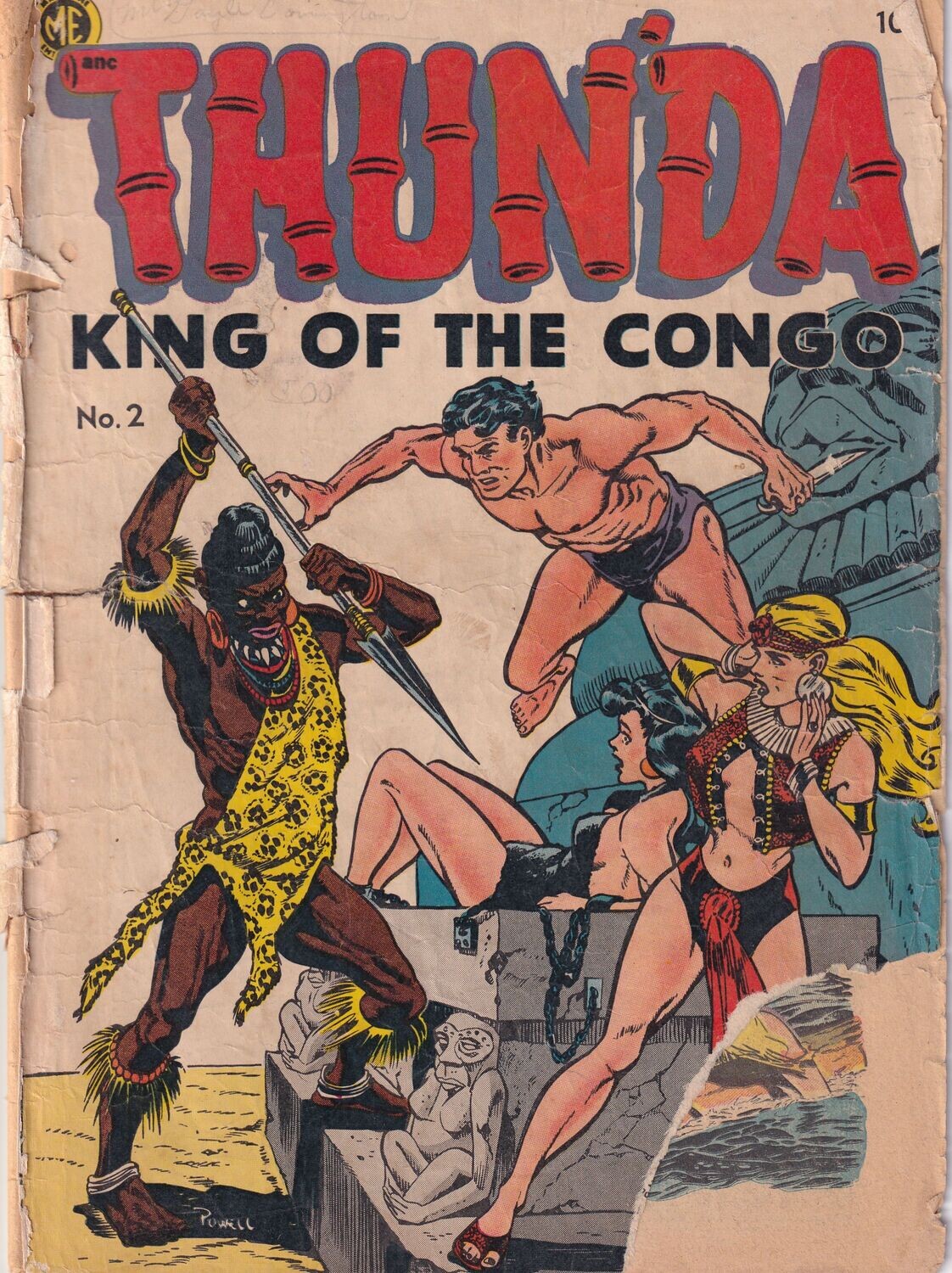 Thun&#39;da King of the Congo #2 (A1 #56), Magazine Enterprises, circa July 1952, 10¢ cover price, Bob Powell cover