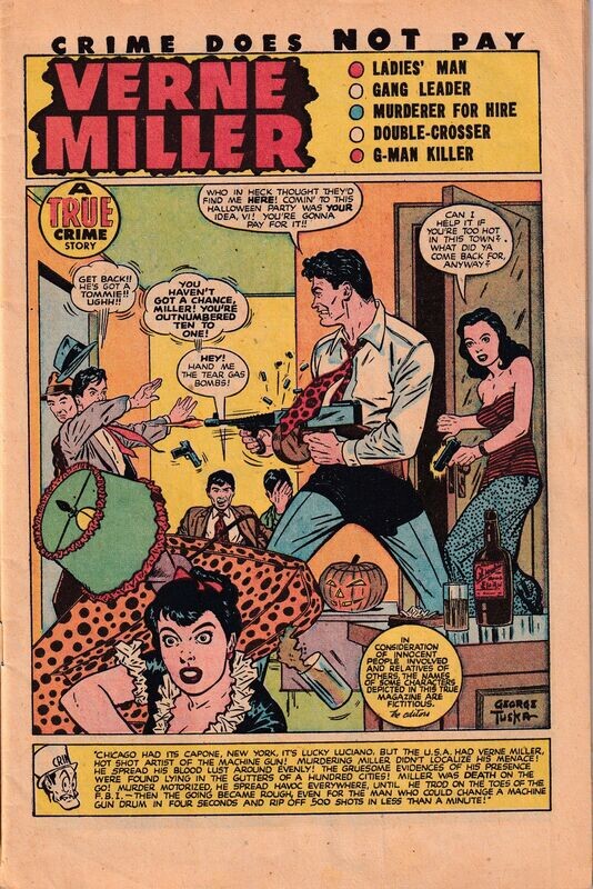 Crime Does Not Pay #60, Lev Gleason, February 1948 10¢ cover price, coverless copy, George Tuska