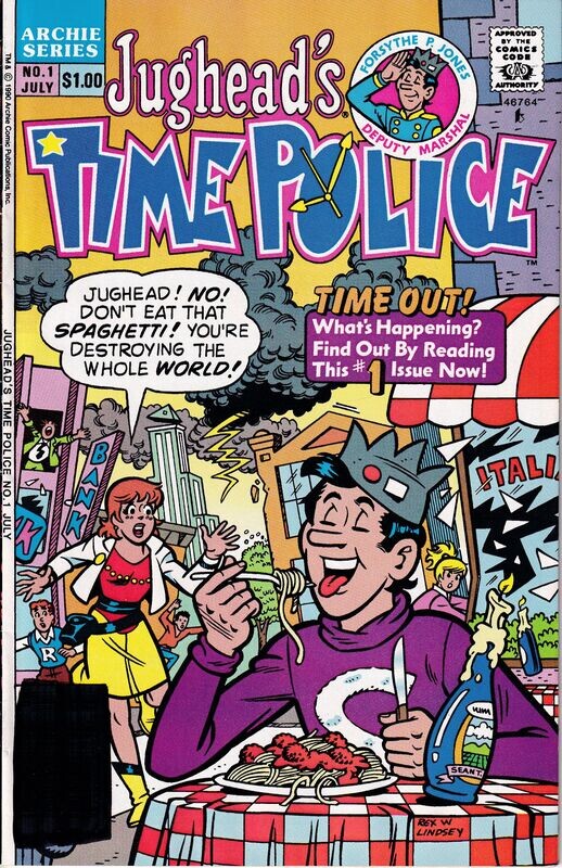 Jughead&#39;s Time Police  #1 (July 1990) Archie Comics, $1.00 Rex W. Lindsey cover and interior