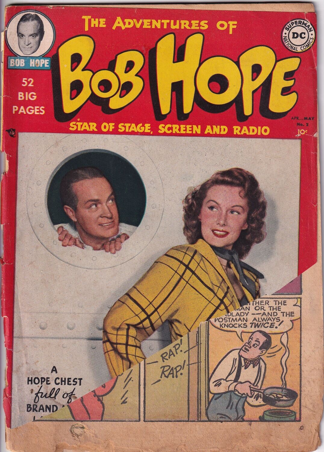 Adventures of Bob Hope #2, April-May 1950, DC Comics 10¢ photo cover