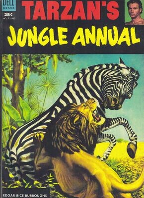 Edgar Rice Burroughs&#39; Tarzan&#39;s Jungle Annual #2, Dell Comics, 1953, 25¢ cover
