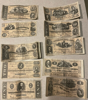 Topps Civil War News Confederate Currency 16 Bills