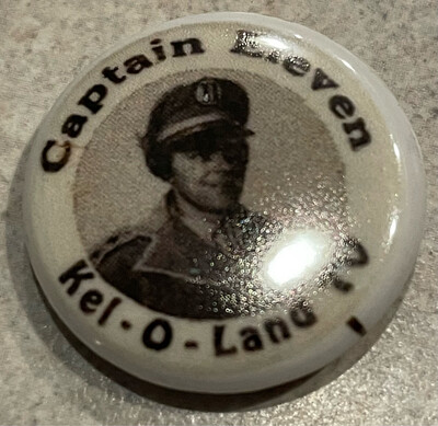 KELO TV Captain Eleven black and white .75” pin-back button