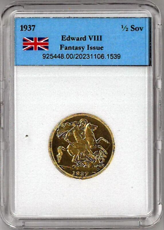 1937 UK Half Sovereign - Edward VIII fantasy coin