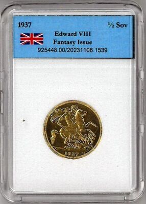1937 UK Half Sovereign - Edward VIII fantasy coin