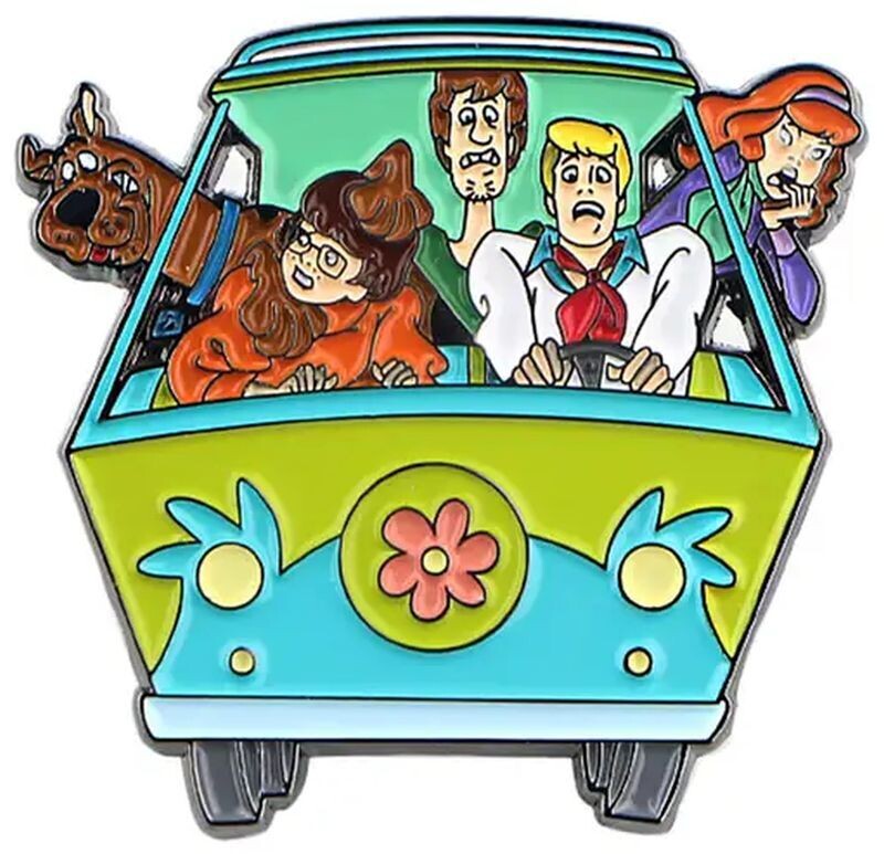 Scooby Gang in Mystery Machine - pin-back button