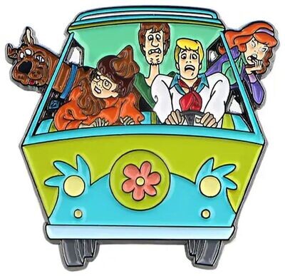 Scooby Gang in Mystery Machine - pin-back button