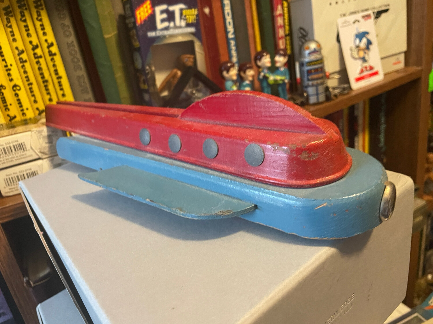 1936 Workrite Rocket Car, wooden with original paint and intact decal