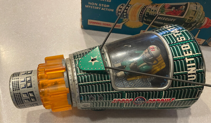 Horikawa Mercury space capsule printed tin, Circa Early 1960s