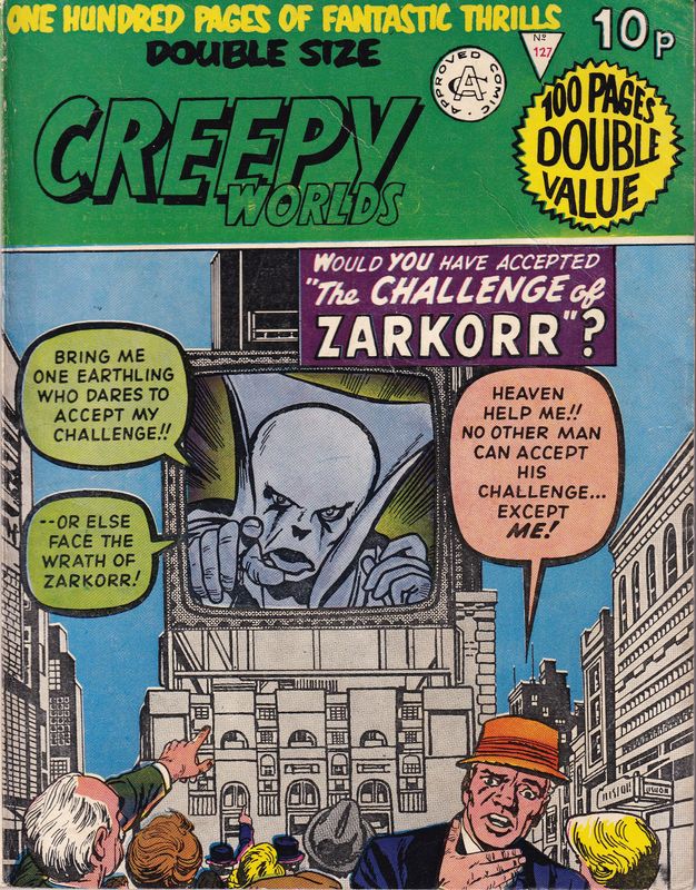 Creepy Worlds #127, Alan Class UK circa 1971, double issue Jack Kirby 10p cover