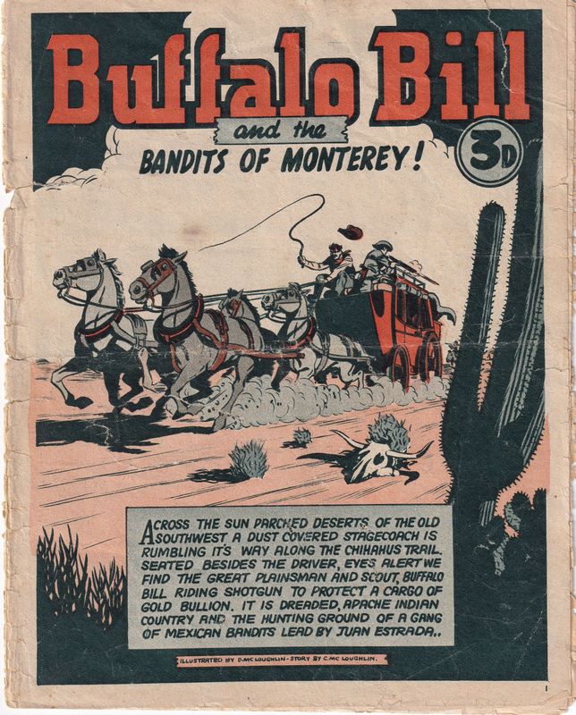 Buffalo Bill and the Bandits of Monterey, UK comic TV Boardman 1950, McLaughlin