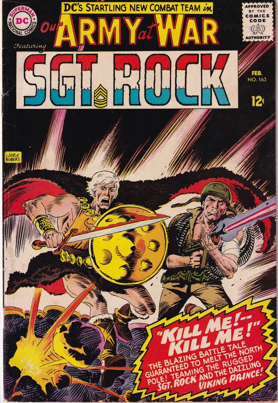 Our Army at War #163, DC February 1966, Viking Prince, 12¢ Joe Kubert cover