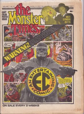 The Monster Times #10, May 31, 1972 monster magazine, EC Comics, with poster